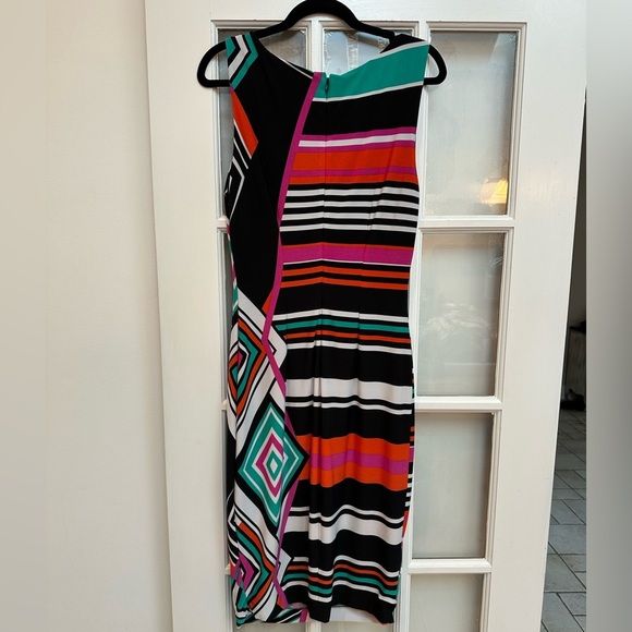 Vintage Y2K Cache Bright Retro Cocktail Party Midi Dress Size 6 Small S - Picture 3 of 11